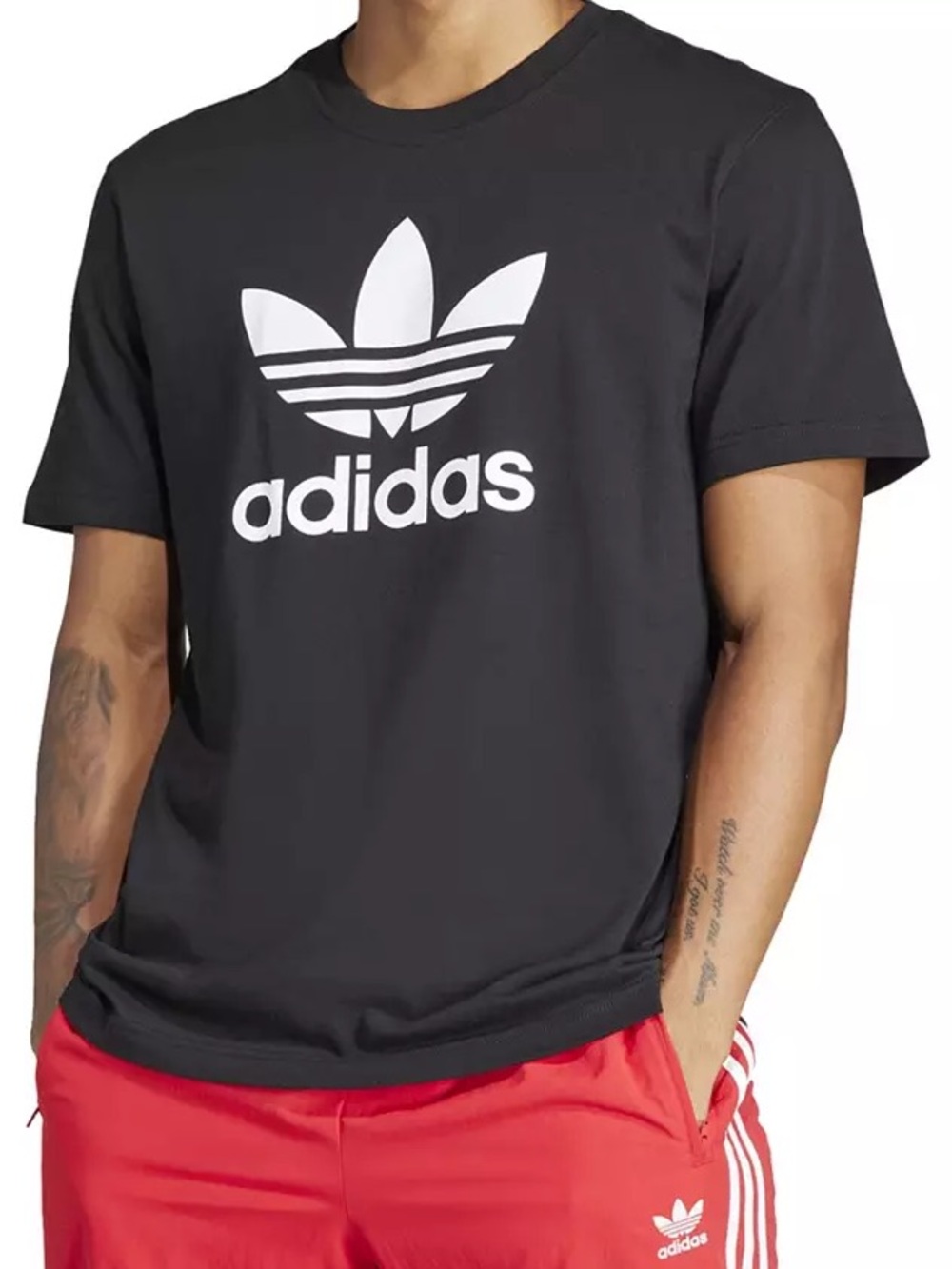 ❤️🆕 ADIDAS Men's Black Trefoil Logo T-Shirt SIZE LARGE